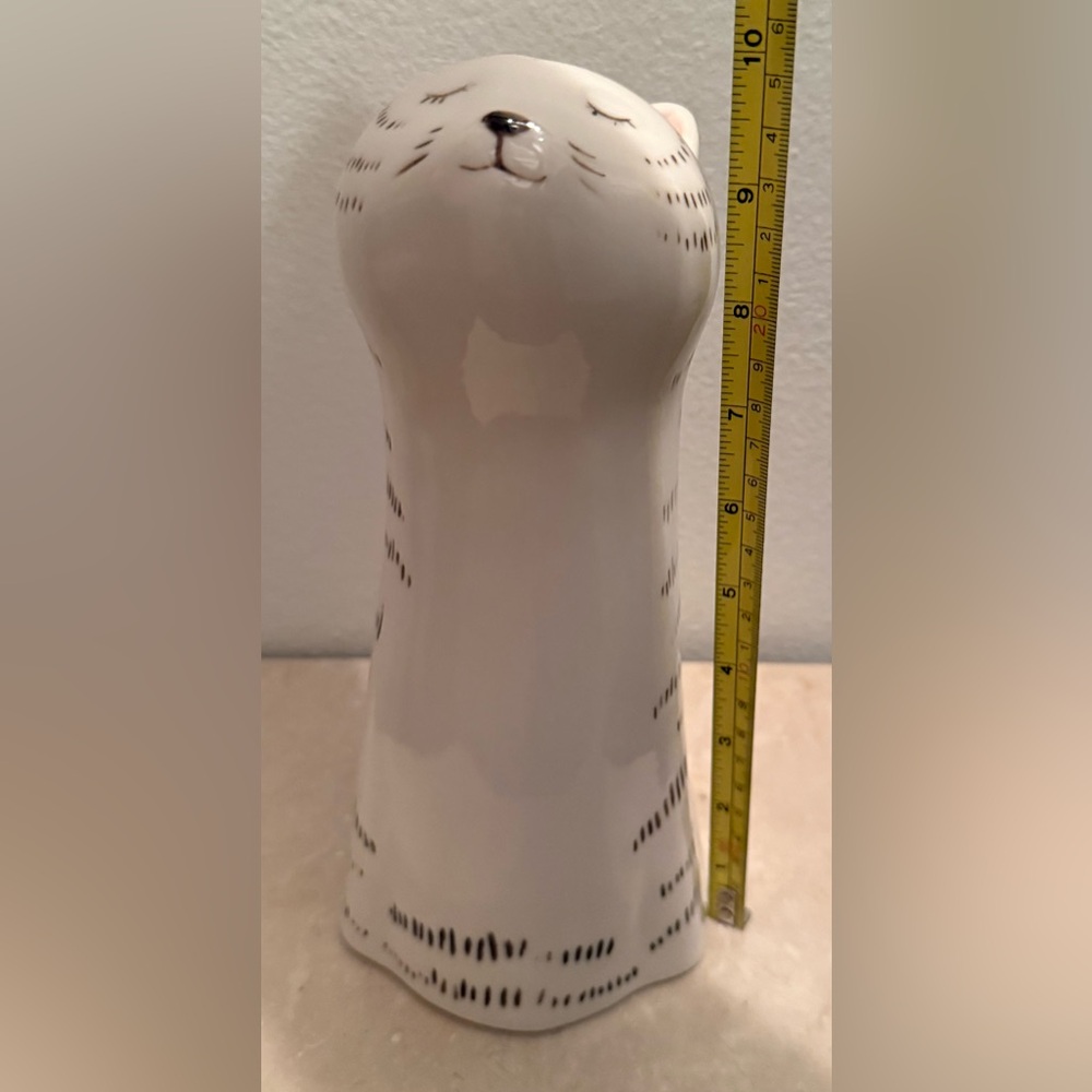 Black & White stripped cat night light. 10” H battery operated. - Picture 14 of 16